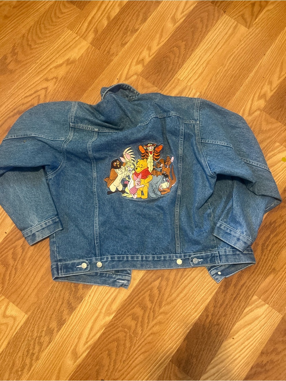 Disney Blue Denim Jacket with Winnie the Pooh Character Patch